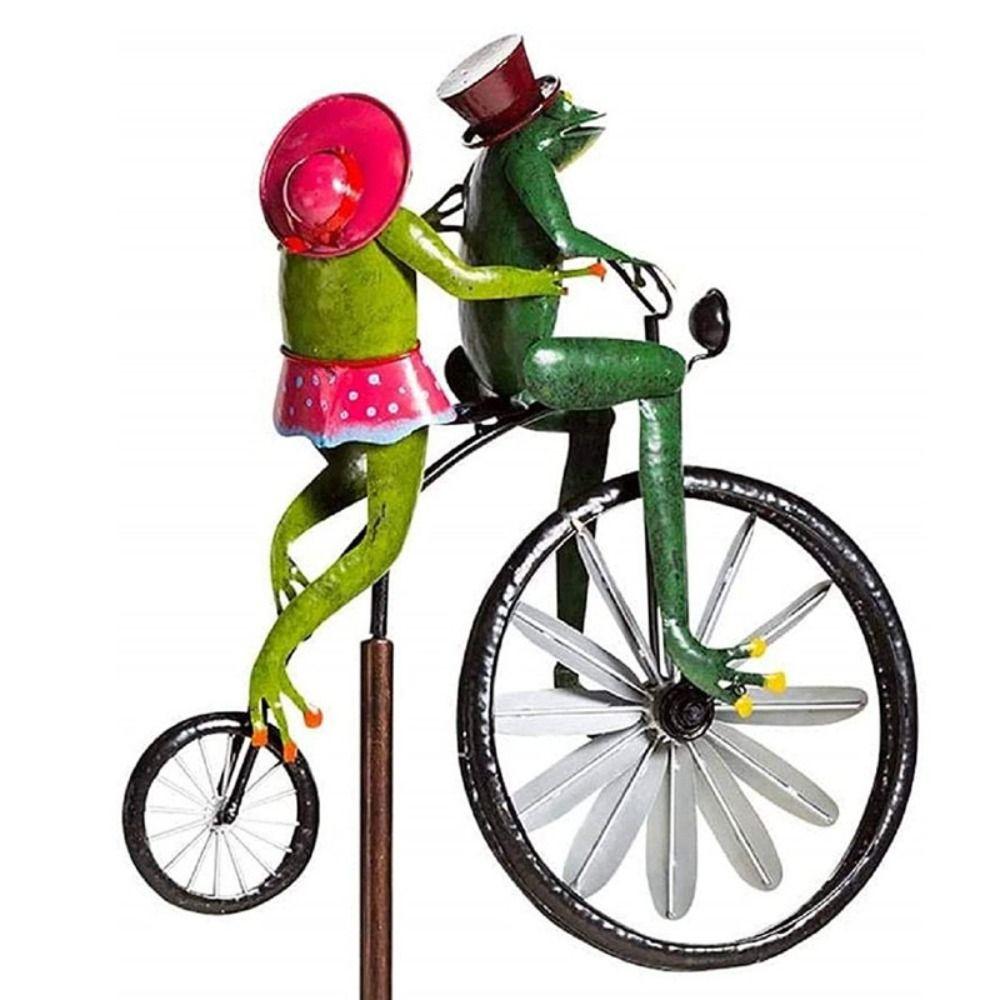 DIY Zvířecí Motocyklový Větrný Mlýn Kovová Domácí Zahradní Dekorace Vintage Větrná Směrovka na Kolo