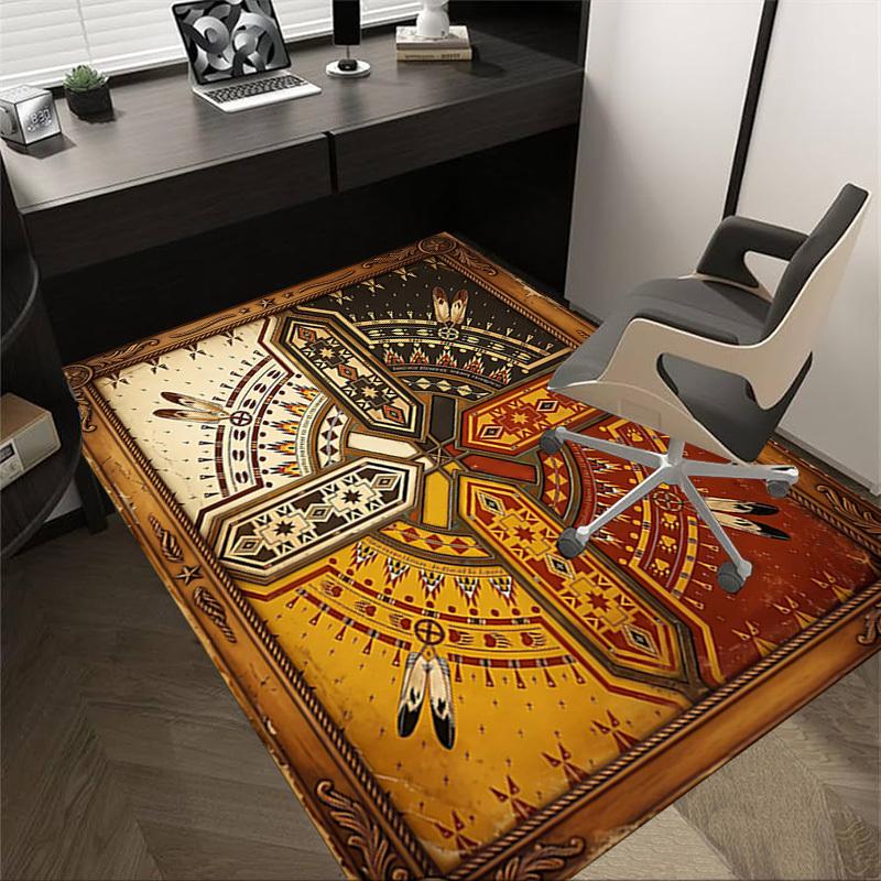 

1PC Native American Patterns Non-Slip Floor Carpet Compatible for Office&Living Room&Bedroom&Dining room - Soft & Pattern-G0406 60cm by 90cm