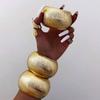 Exaggerated And Unique Texture Large Bracelet Women's Golden Pleated Bracelet Fashionable And Trendy Punk Jewelry Accessory