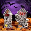 Shelf Ready Halloween Grave Marker Item, Resin Bone Figure Accent for Entry Table Styling and Event Display Use