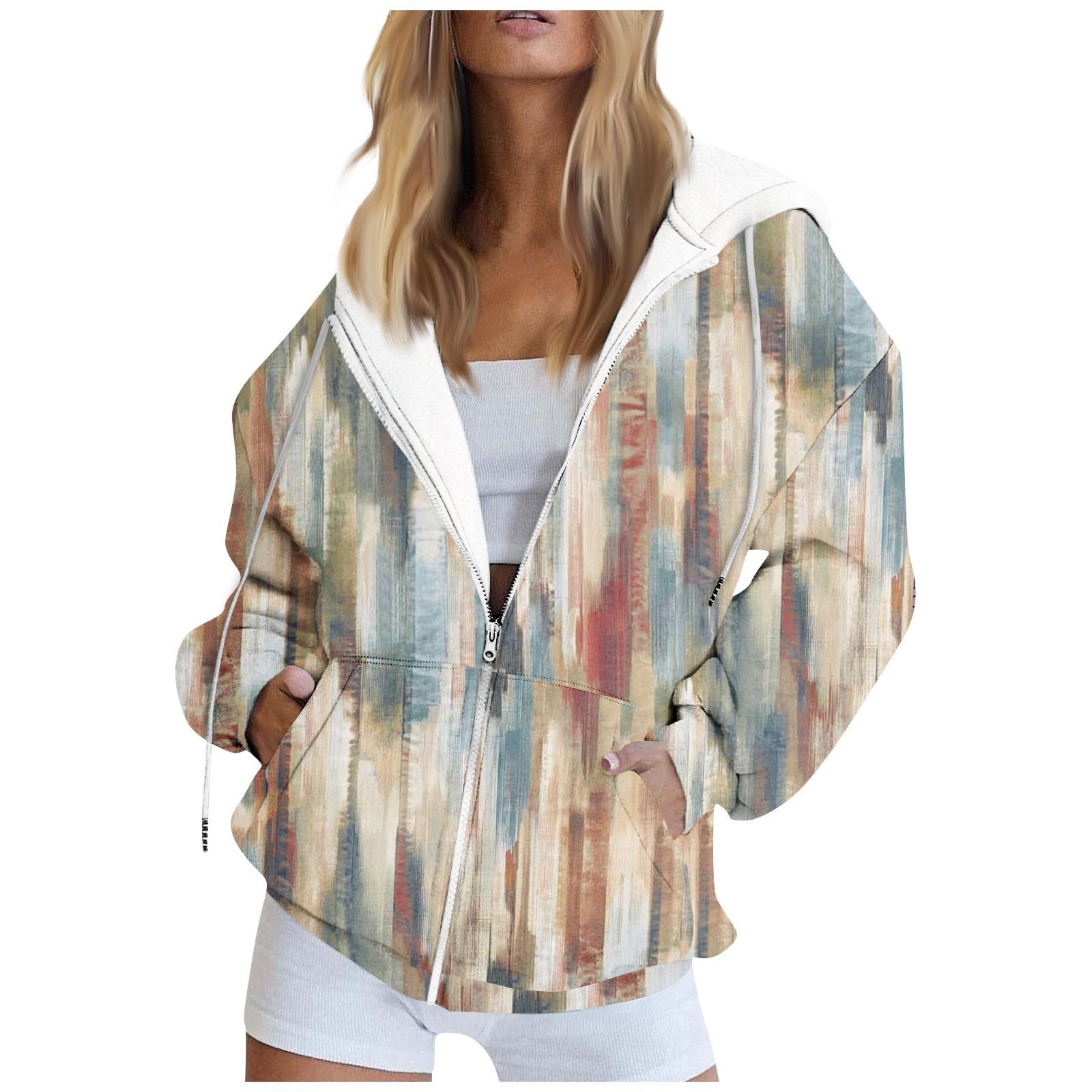 

Женская толстовка с длинным рукавом и принтом, куртка с карманом и длинными рукавами, пальто с капюшоном на молнии, осень XL хаки