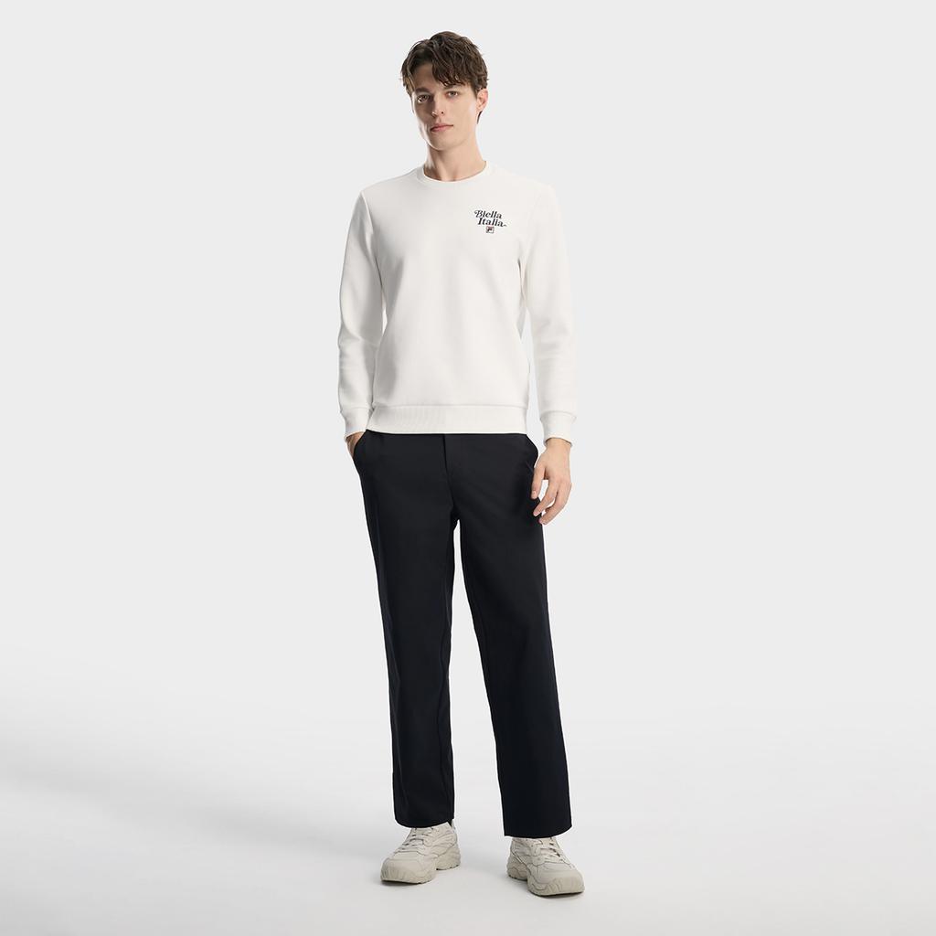 FILA Heritage Fashion Simple Classic Basic Casual Daily Comfortable Versatile Knitted Crew Neck Pullover Sweatshirt Men sweatshirt F11M618202FWT