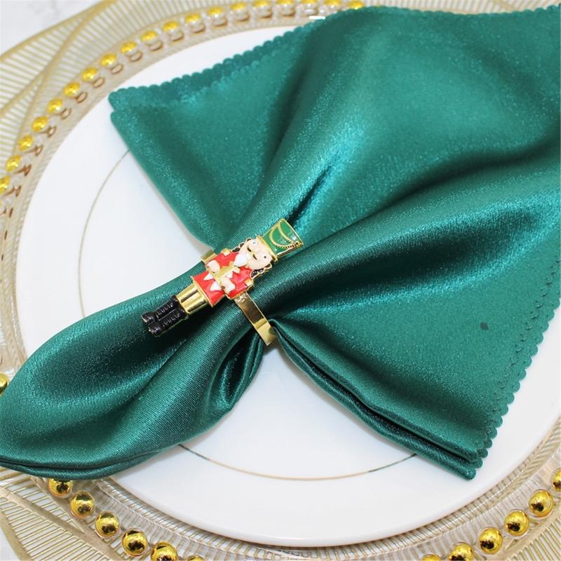 Elegant Holiday Dinner Napkin Rings Nutcrackers Design Alloy Metal Christmas Decors Elegant Alloy Napkin Holders