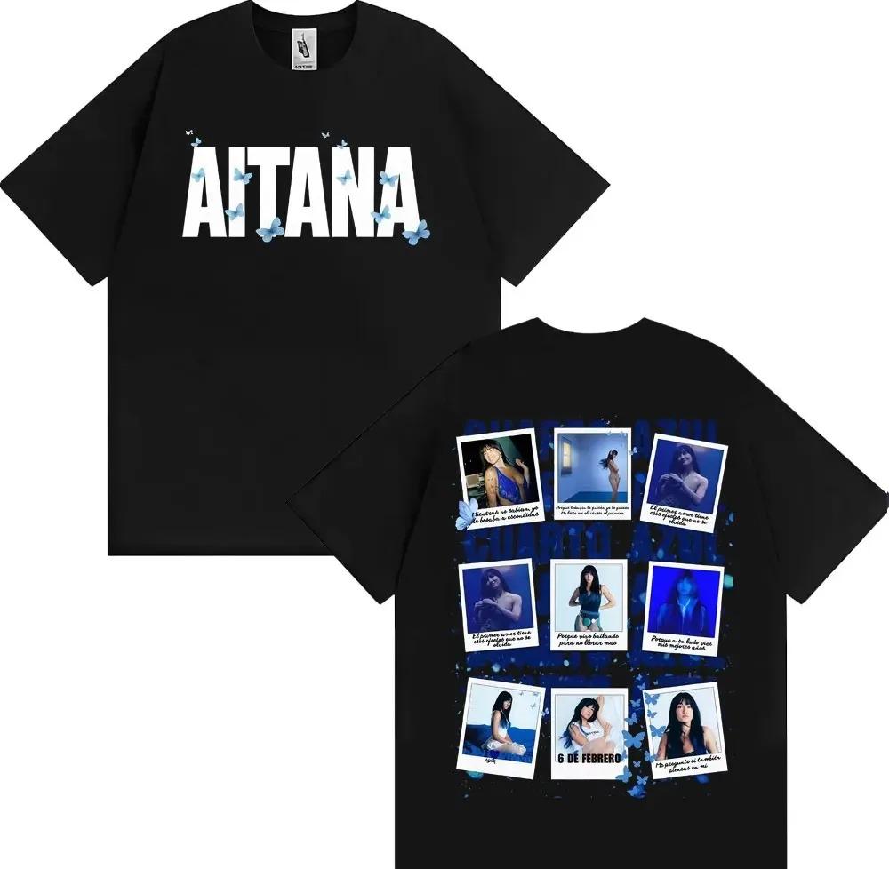 

Aitana Cuarto Azul 4 de Febrero Photo Collage Graphic Print Casual Short Sleeve Music Streetwear T-Shirt L