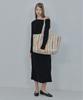 Kimimi Fuzz Stripe Maxi Shoulder Bag Beige