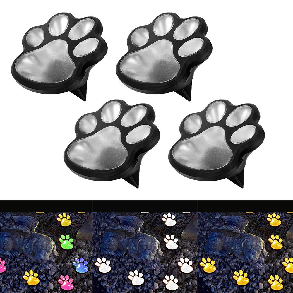 All-Weather Resistant Paw Print Outdoor Lights Solar Garden Lights