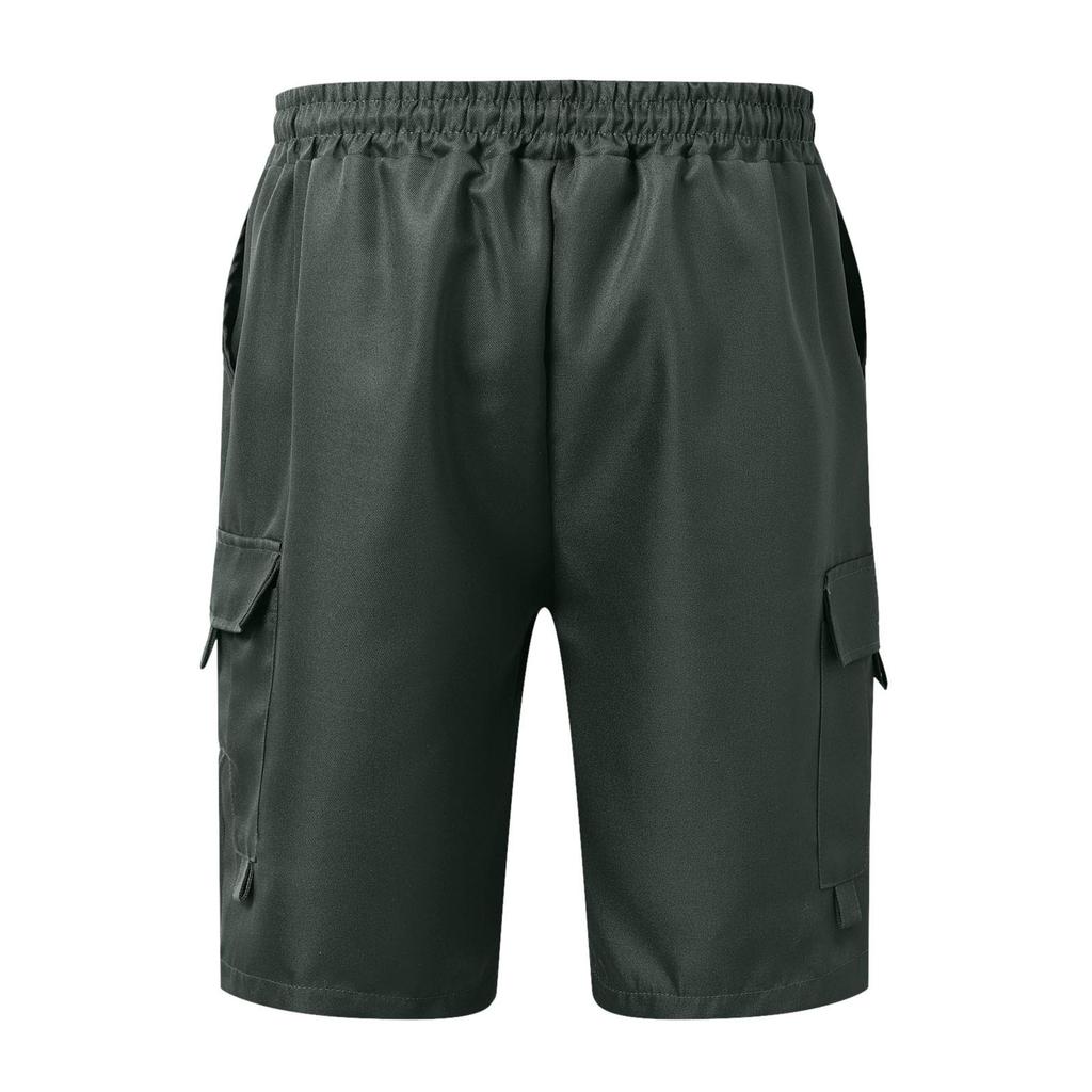 Men's Summer Solid Color Casual Zippered Multi-Pocket Sports Quick-Drying Breathable Shorts