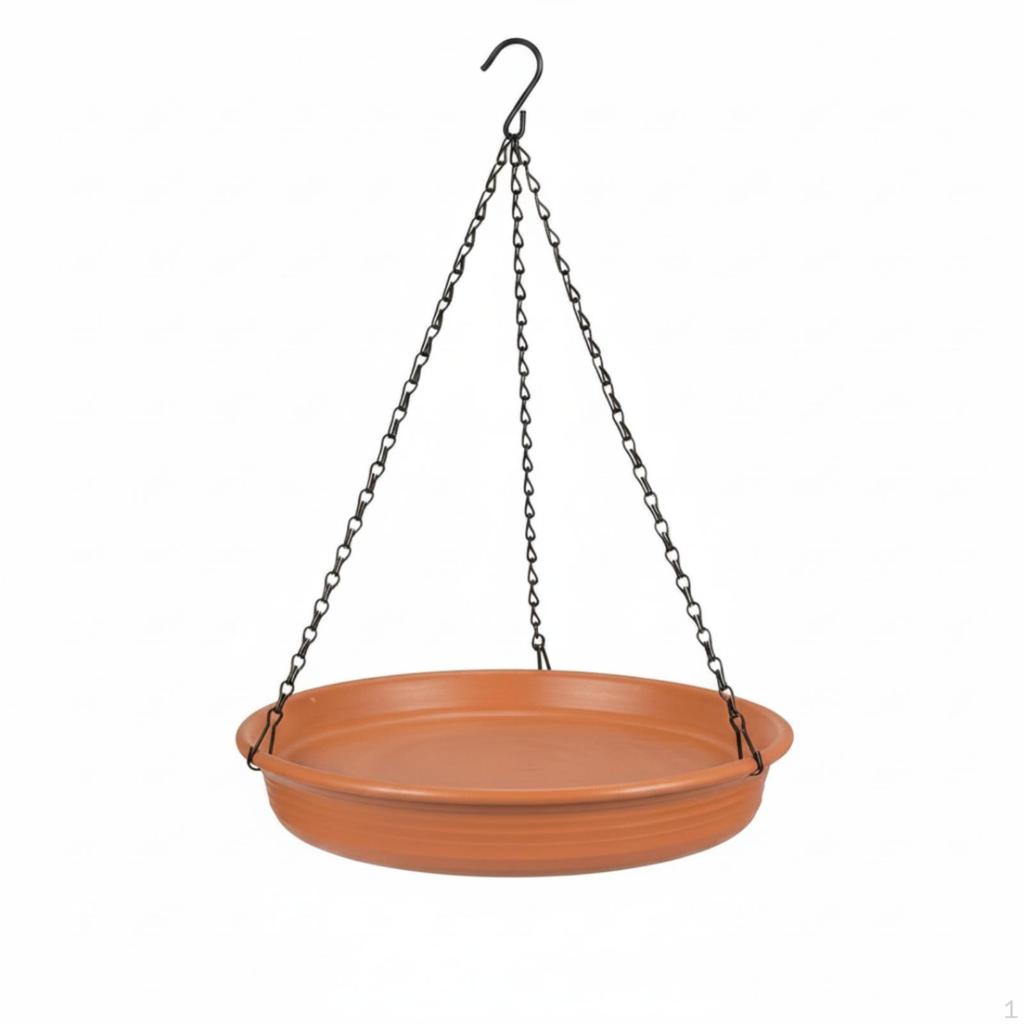 Hanging Bird Bath with Chains Wide Birdbath Shallow Feeder for Gardeners,