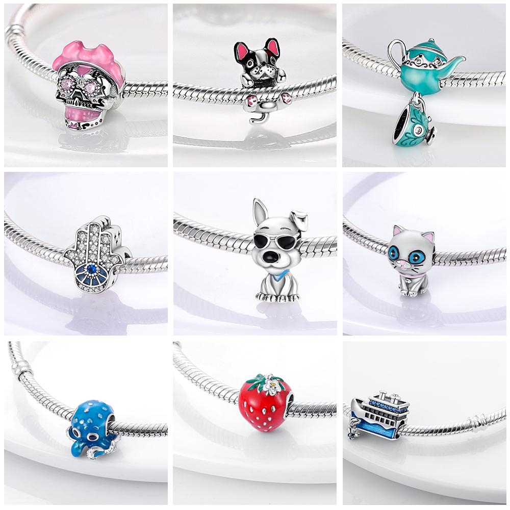 Copper Plated Cute Animals Charms Pendant Lovely Penguin Avocado Dangle Charm Beads Fit Bangle Bracelet Necklace Women Jewelry