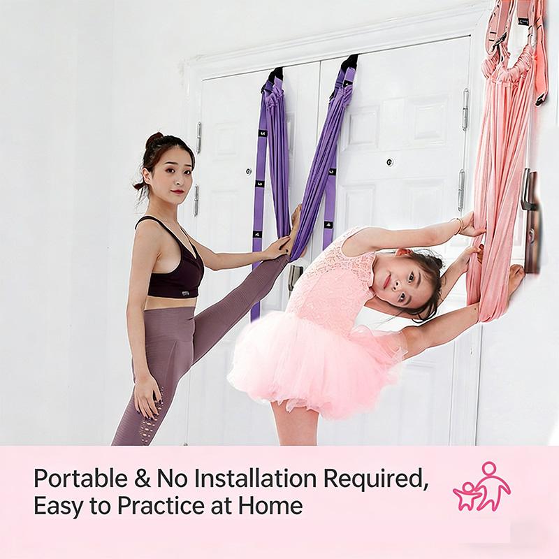 Aerial Yoga Strap Set for Backbend & Hip Opening, Doorway Stretch Band Pilates Flexibility Training Tools