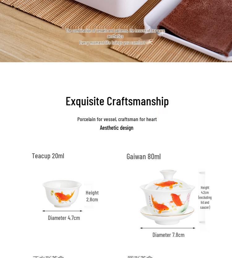 Portable Ceramic Kung Fu Travel Tea Set with Tray and Case
