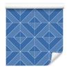 Geometric Rhombus Wallpaper In Blue, Subtle Detail, 50x1000