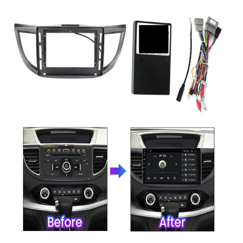 

2 Din 10-дюймовый автомобильный DVD-стерео радио, приборная панель, рамка, комплект отделки, подходит для Honda CRV 2012 2013 2014 2015 2016, адаптер Canbus