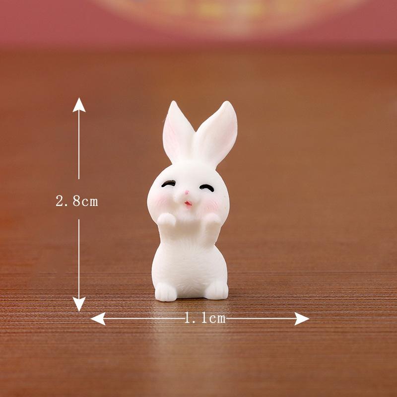 Cute Micro-landscape Mid-Autumn Festival Little Rabbit MooncakeGarden Decoration AccessoriesDesktop Car Resin Small Ornaments