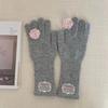 Soft Warm Knitted Winter Gloves Spring Full Finger Gloves  For Women