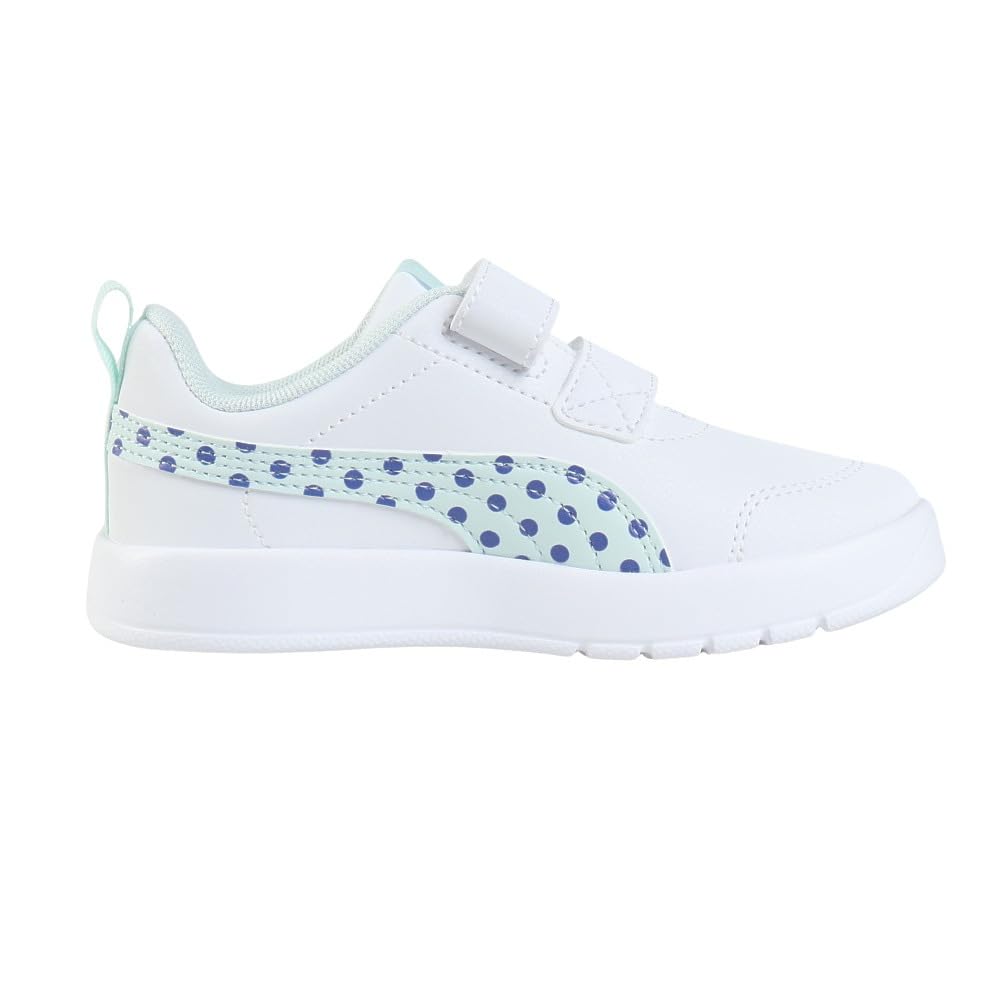 Puma Courtflex V3 Dotty V PS Athletic Perfekt for skole og sport Unisex for barneskole 2025 Blå Størrelse cm Barns (398758) Sko, Lettvekt,