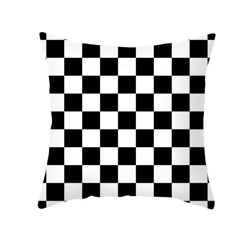 Nordic Throw Pillow Cover Black and White Letters Peach Velvet Cushion Cover Sofa Cushion Cover