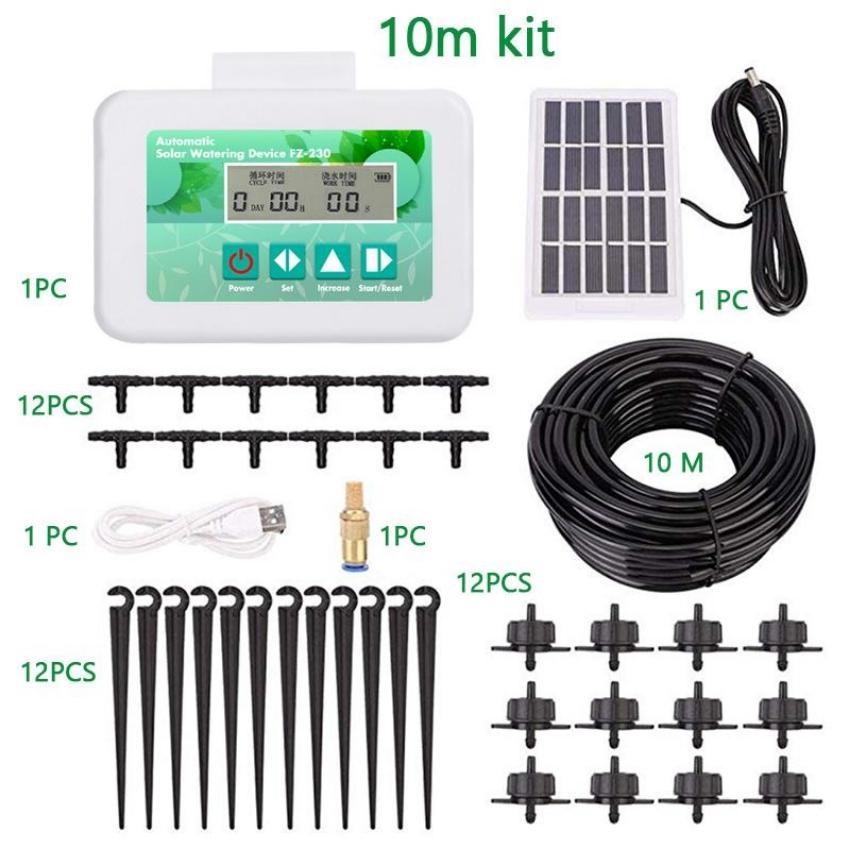 Automatisches Bewässerungsgerät mit Solarenergie, intelligenter Bewässerungstimer, Wasserpumpe, Bewässerungssystem, Gartenbewässerungssystem-Set, Tropfberieselung im Topf