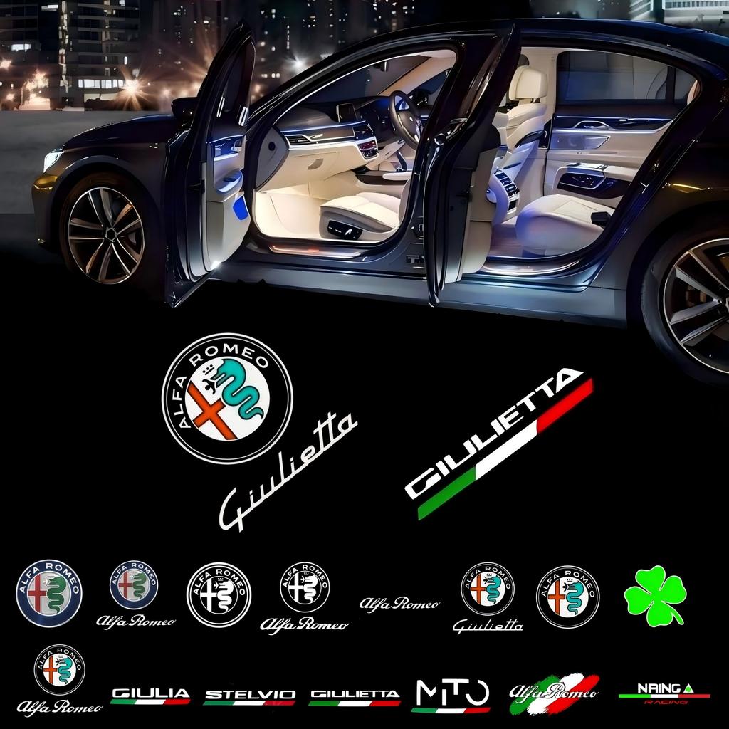 2X For Alfa Romeo Giulietta 940 Accessories 2011 - 2022 2020 2019 2017 2015 2013 2010 LED Car Door Projector Logo Welcome Light