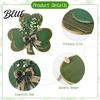 Rustic Farmhouse Door Hanger St. Patrick's Day Wooden Clover Sign with Hemp Rope, Double Layer Shamrock Hanging Greenery for Doors Decor Artificial