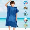 Children's Warm Coral Fleece Hooded Bathrobe for Surfing and Swimming