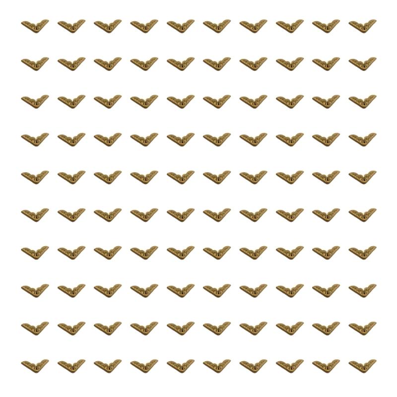 

100 шт. Антикварные металлические уголки для скрапбукинга, Уголки-протекторы для альбомов для свадебных фотографий и журналов 1.5cm бронзовый