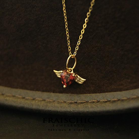 S925 Sterling Silver Heart-Shaped Necklace for Women - Clavicle Chain with Japanese Light Luxury Little Angel Pendant.