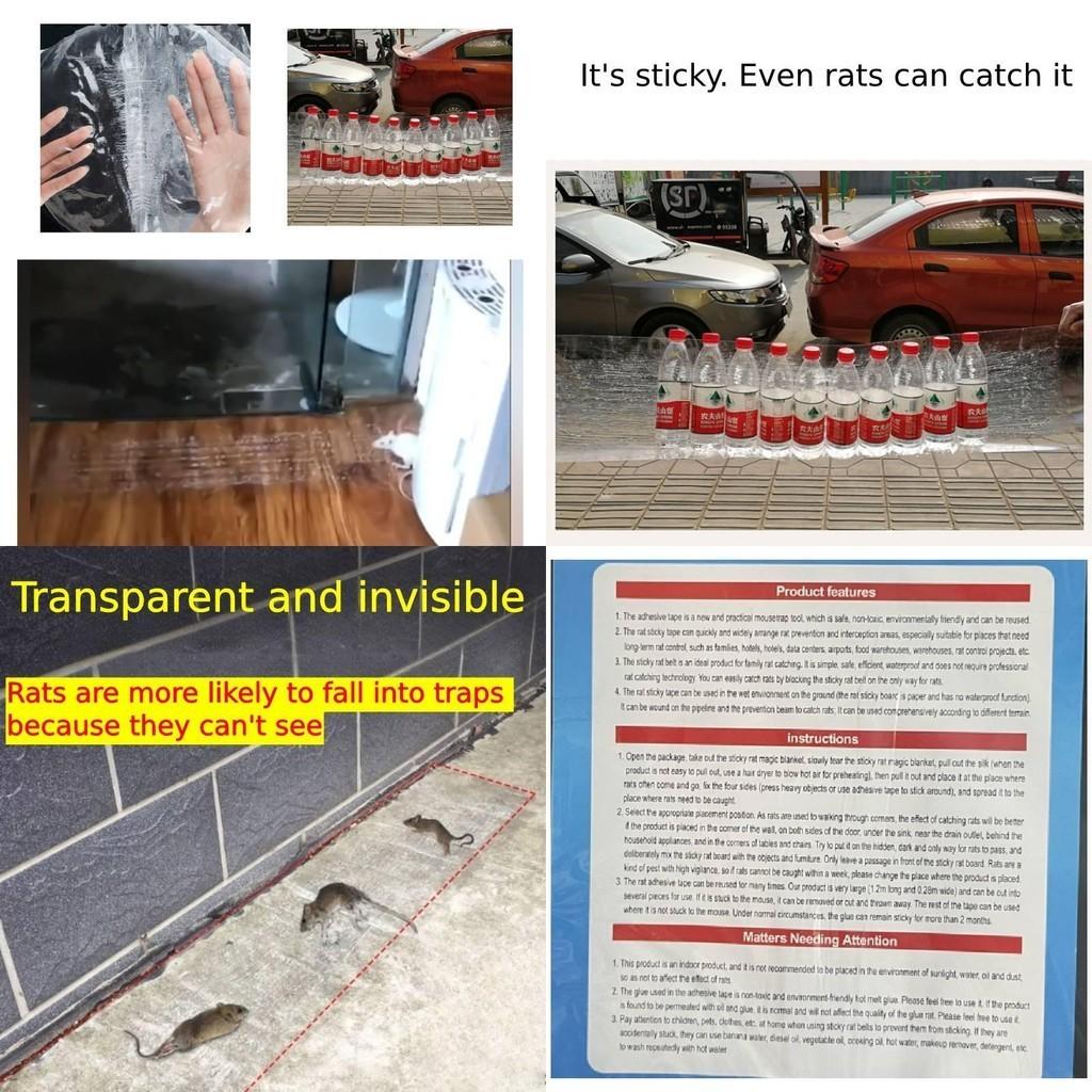 Invisible Transparent Mouse Trap Mat For Catching Rodents In Home Use Strong Adhesive Sticky Pad For Rat Control X 28cm)