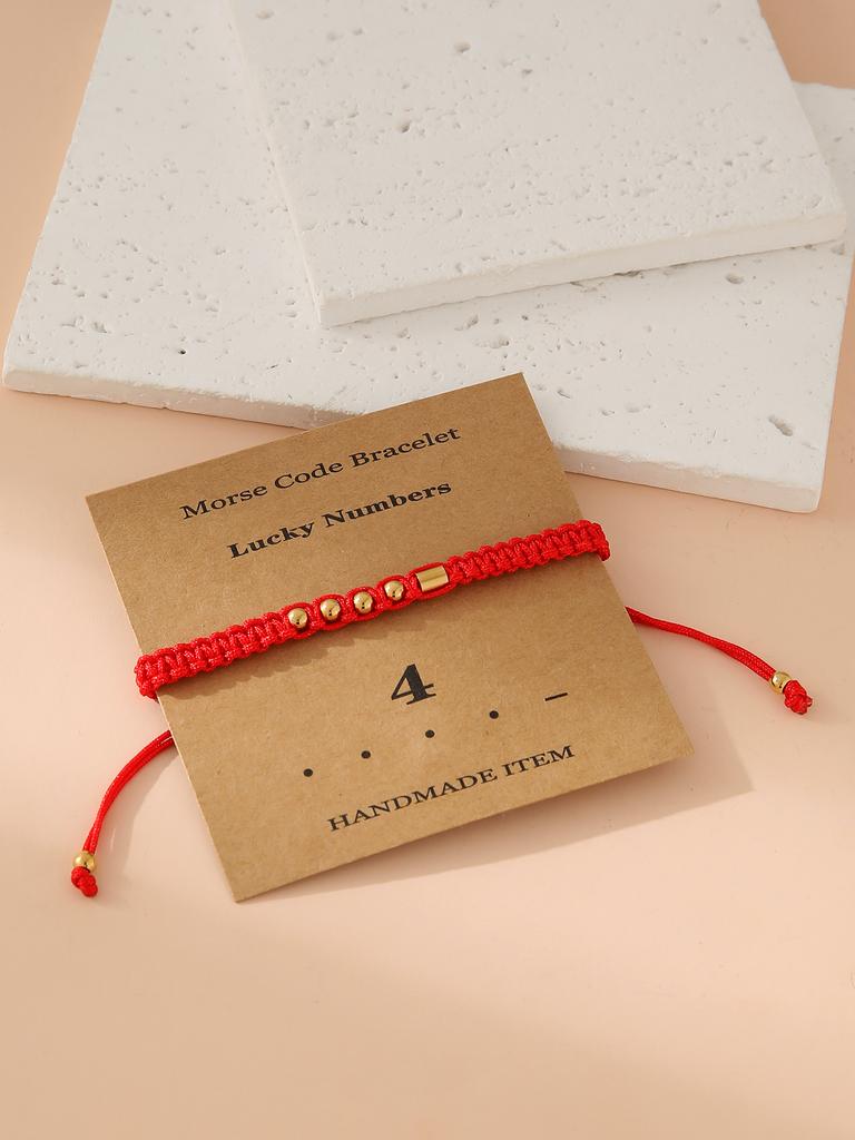 Handwoven Morse Code Number Flat Knot Bracelet Unisex Fashion Accessory