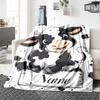 Cute Cartoon Cow Design Home Customize Your Name Blankets Soft And Cozy Lightweight For Year Round Use Perfect For Picnics Sofa Office Bed Living Room