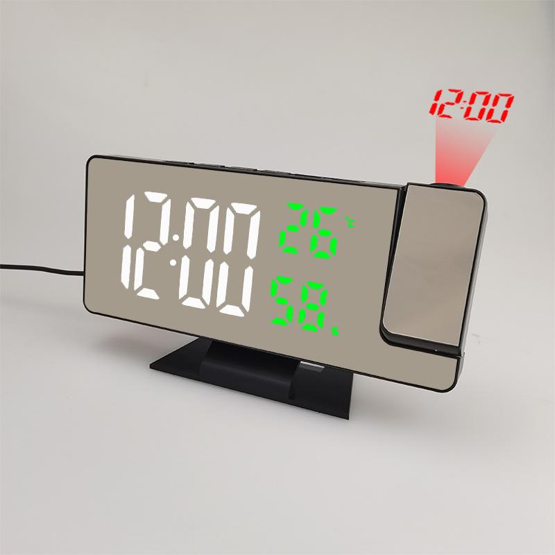 Korean Temperature and Humidity LED Multifunctional Digital Clock Student Creative Mirror Electronic Projection Alarm Clock