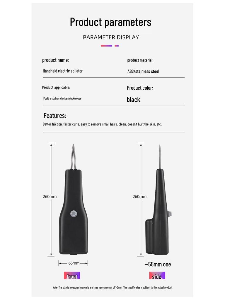 Přenosný elektrický stroj na škubání drůbeže na peří kuřat, kachen a hus