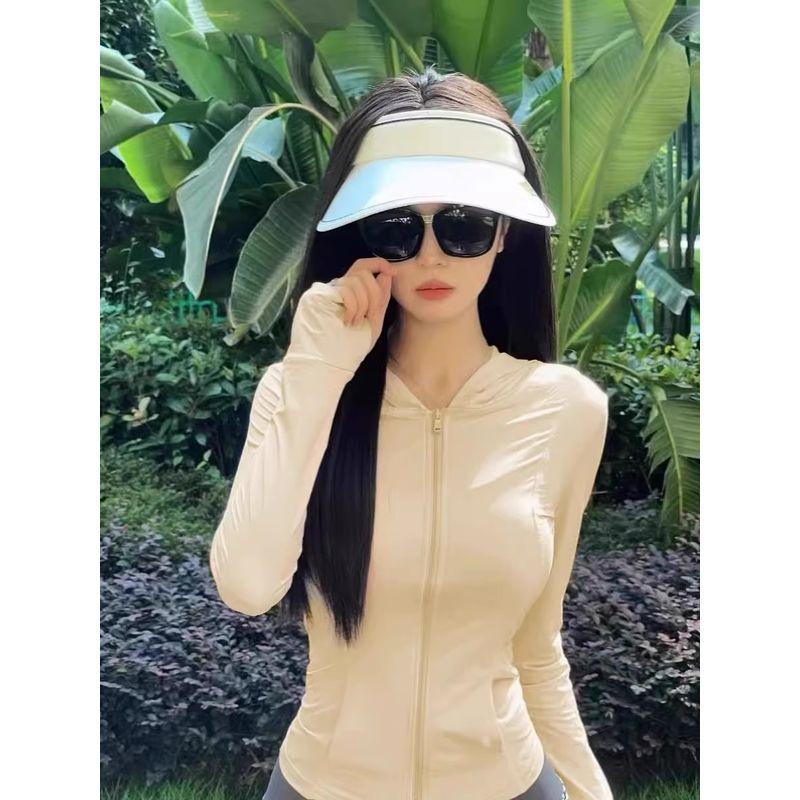 

Облегающая короткая солнцезащитная одежда Верхняя одежда Солнцезащитная одежда для женщин Летний дышащий капюшон Ледяной шелк Солнцезащитный кардиган Тонкая верхняя одежда Milk yellow XL recommended 57.50 kg-65.00 kg