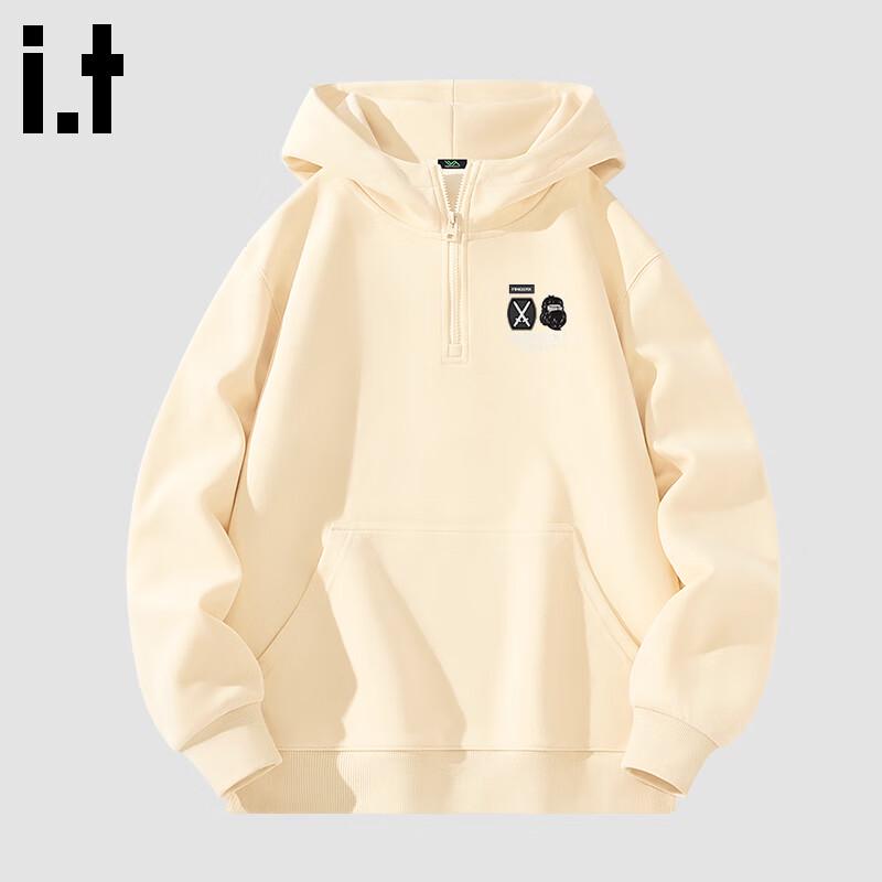 Fingercroxx Herren Kapuzenpullover mit halbem Reißverschluss