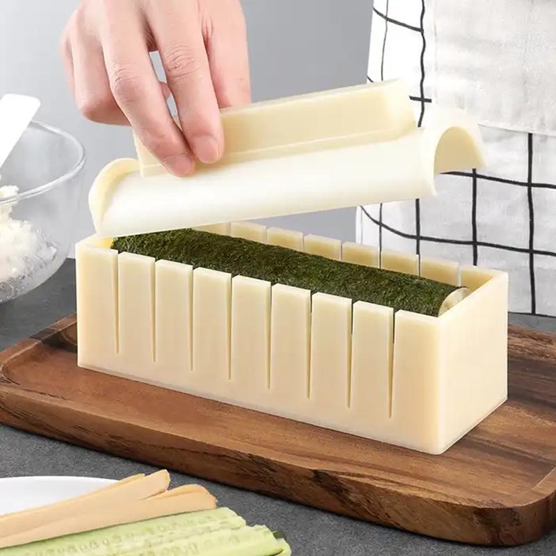 ערכת הכנת סושי DIY תבנית עגולה לאורז עוגת אצות תבנית פלסטיק מגרסת סושי מרובעת כלי הכנה כלי בישול למטבח