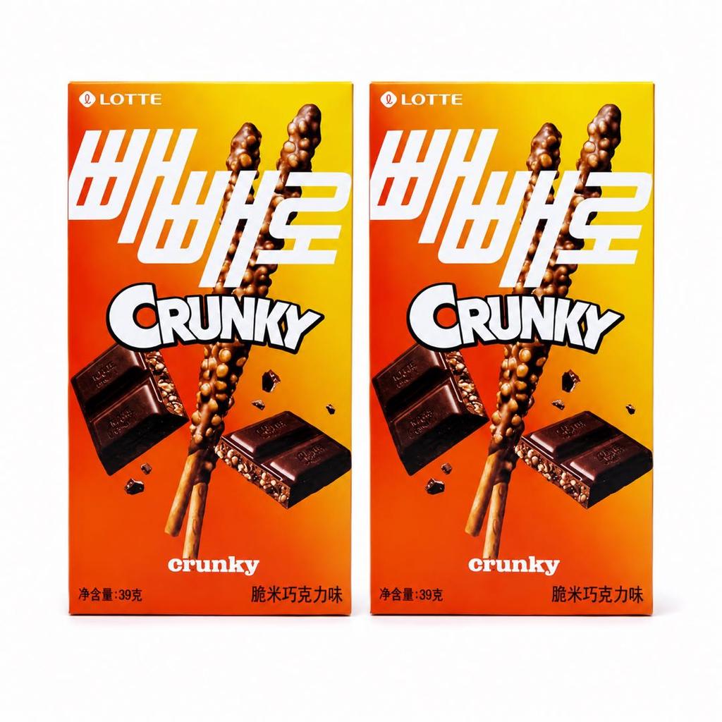 Lotte Pepero Crispy Rice Chocolate Biscuit Sticks 39g