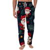 Men's Christmas-Printed Pocket & Sleep Pants | Soft Cotton Blend, Elastic Waist