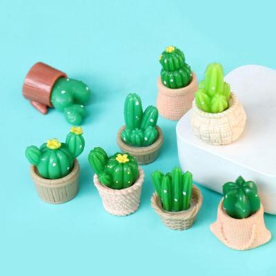 Mini Cactus Artificiels en Pot Cactus Vert Miniature en Pot Figurine pour Paysage Micro DIY Jardin Féérique Accessoires Pots de Fleurs Artisanat Bonsaï