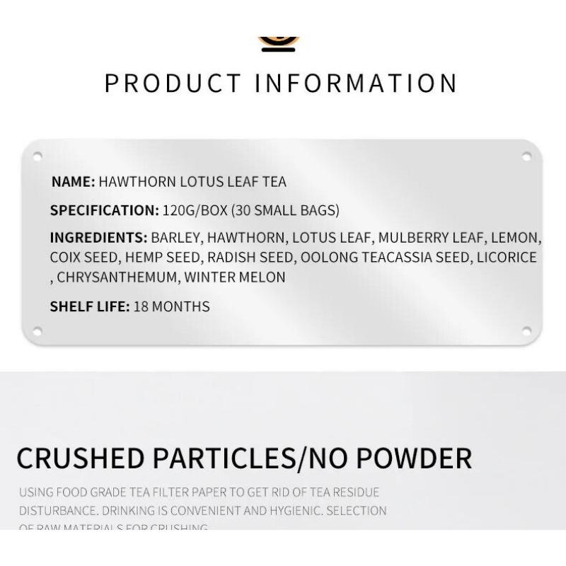 Hawthorn Lotus Leaf Tea Healthy Herb Tea Bag 120g