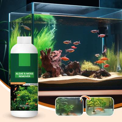 200ml Algen- und Moosentferner Für Aquarium Fischbecken Reiniger Sicher Wasseraufbereitung Wasserpflanzen Reinigungszubehör