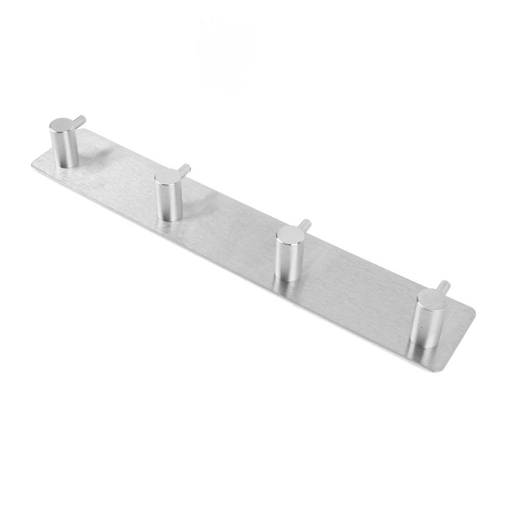 Silver Coat Hanger Self Adhesive Towel Hanging Hook Durable Key Holder Home Dorm