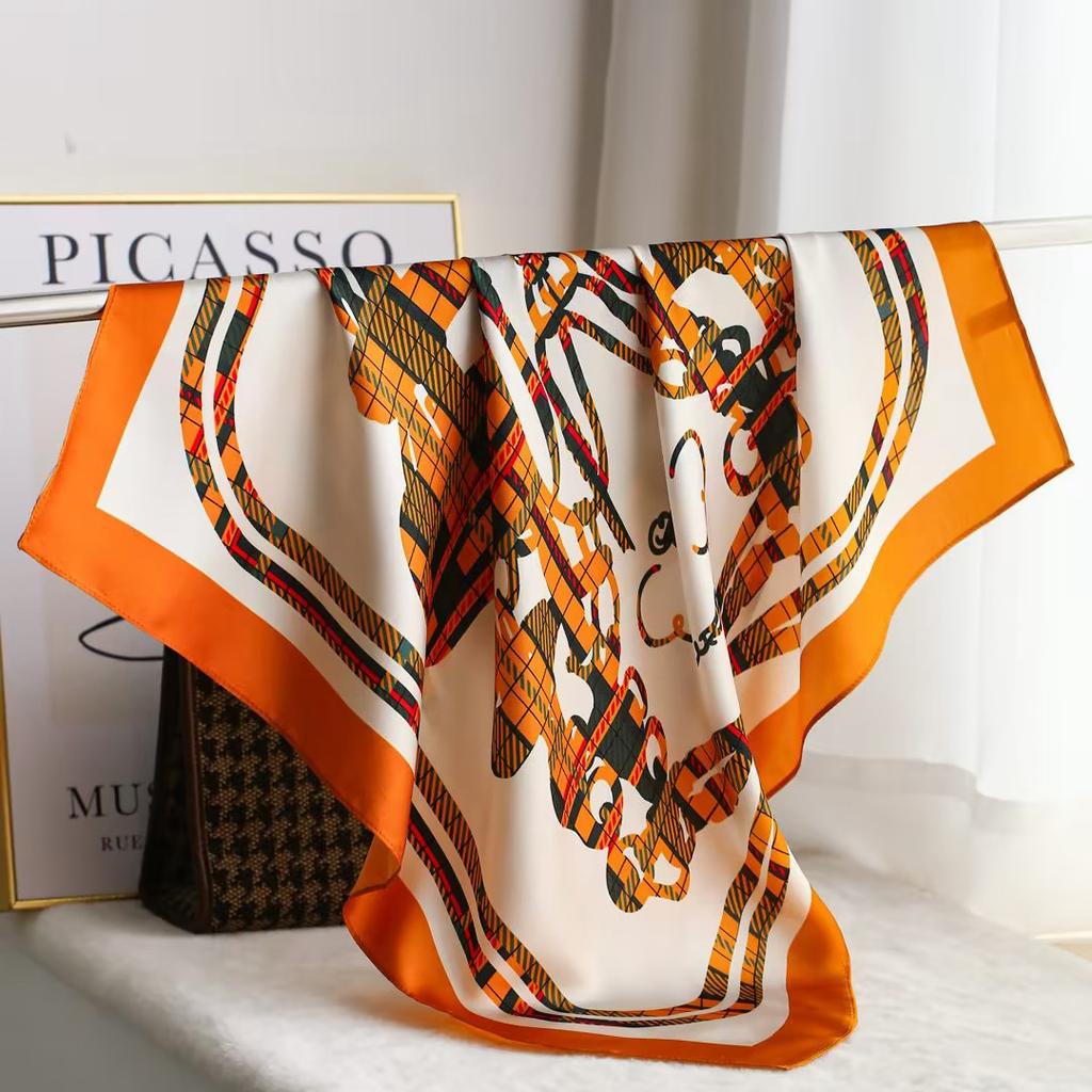 New 100% Natural Silk Scarf Square Female Fashion Beach Pashmina Bufanda Women Shawl Wraps Bandana 65cm Scarves Foulard Echarpe