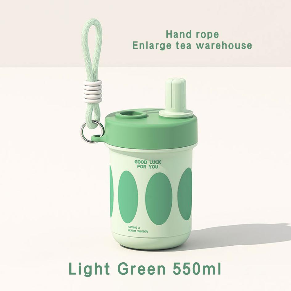 

Портативная кружка-соломинка для кофе, чашка из нержавеющей стали 304, чашка для чая, офисная чашка для питья, сопровождающая бутылка для воды со шнурком, чашка 550ml