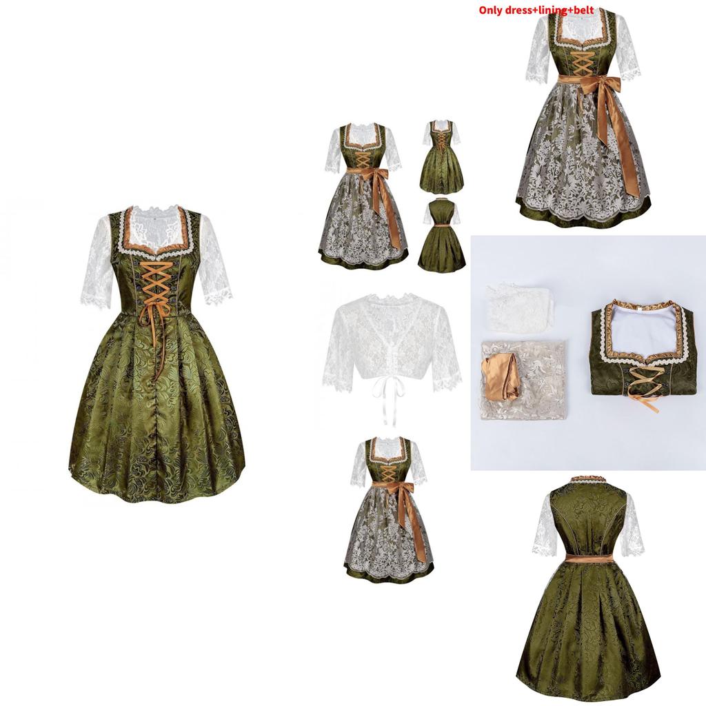 Bavarian Beer Festival Dress For Women With Polyester Fabric Halloween Costume For Stage Performance