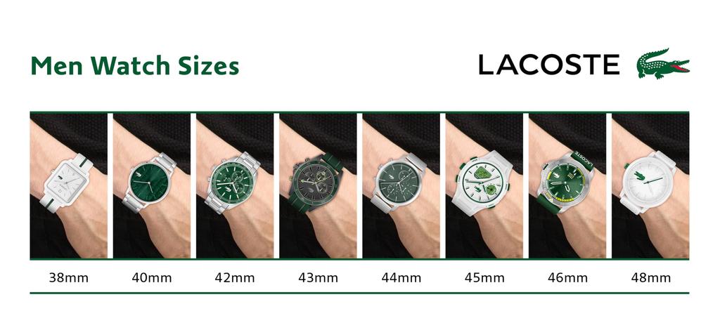 Lacoste Herren Boston Quarz Chronograph Uhr 2011081 Silber Stahl Marineblau