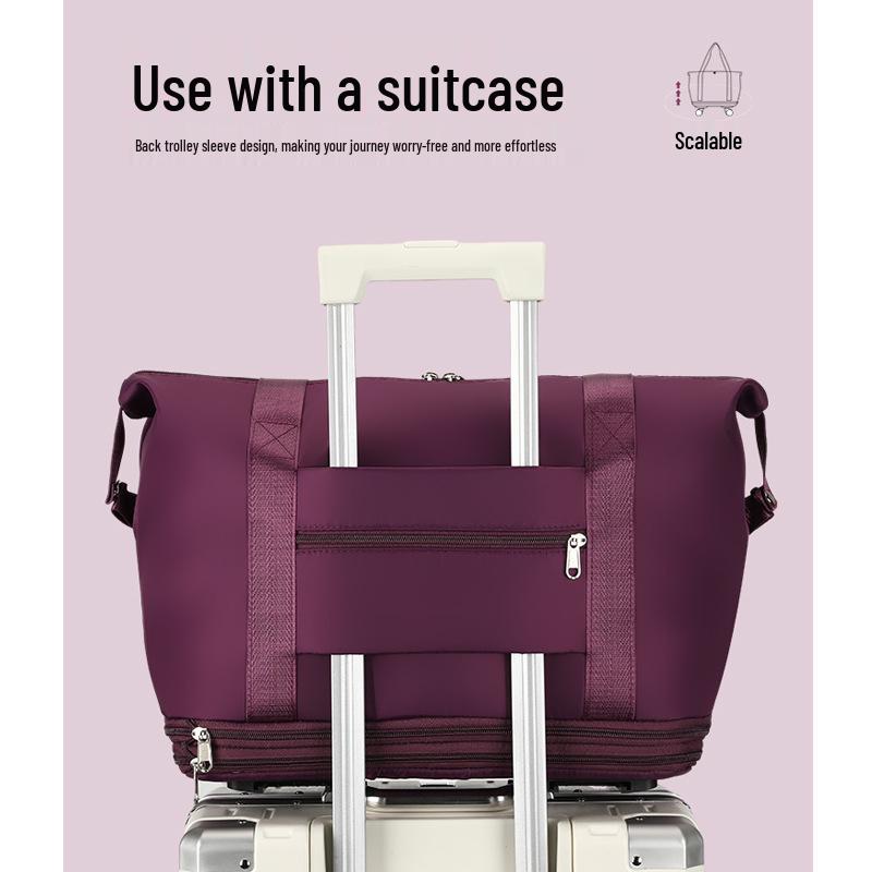 XL Expandable Rolling Travel Bag with Quick Release Wheels for College Students