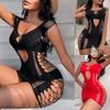 Women Fishnet Dress Dress Fishnet Hollow Out See Through