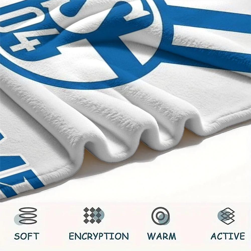 1PC Custom Name FC Schalke 04(3) Patterned Flannel Blanket Suitable For All Seasons for Home Decor Warmth and Comfort Gifts Holiday Present