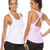 Damen Sportweste Damen Fitness Yoga Kleidung Damen Top Einfarbig Locker Cutout Damen Tank Tops Unterhemd