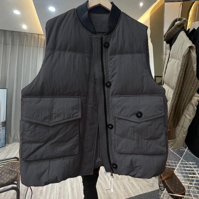 Vest for Women Oversize Thickened WinterLarge Pockets Solid Color Windproof Down Casual Sleeveless Tops Vest